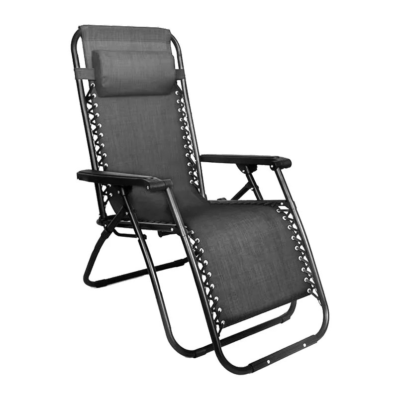 كرسي خارجي فاخر من الحديد بدون جاذبية على الطراز الحديث قابل للطي ومحمول للباب الخلفي ومتين ومريح على الشاطئ