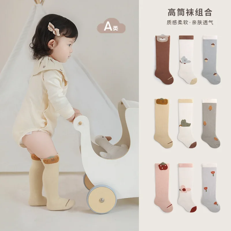 Baby Socks Knee High Boy Girl New Born Toddler Cotton Long Socks Anti Slip Cute Cartoon Animal Non-Slip for