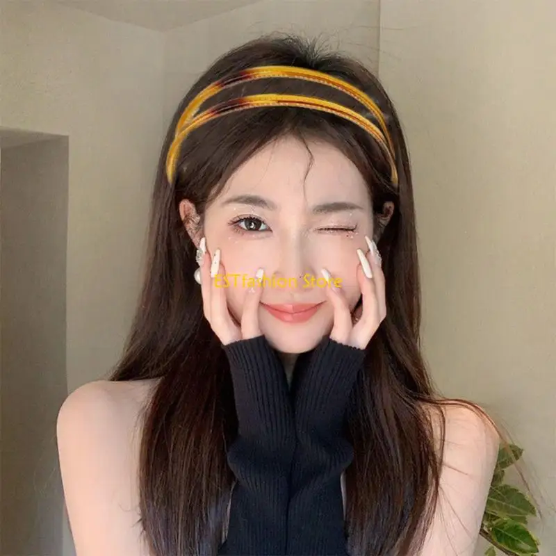 Y5GC 3Pieces Double Breasted Headbands Stylish and Simple Hairhoop for Makeup Sports and Casual Outfit Women Accessories