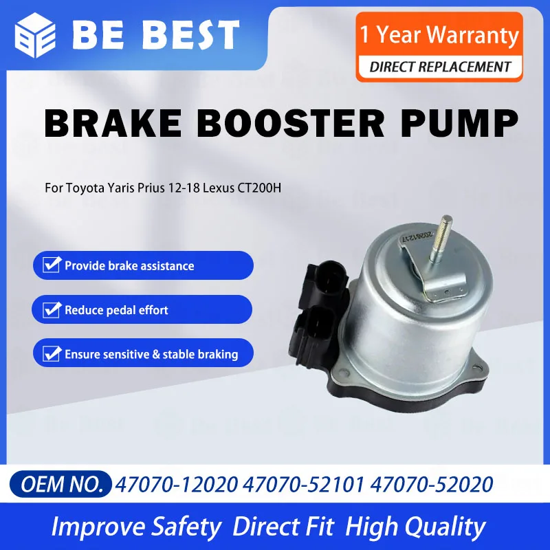 

Car Anti Lock Pump ABS Brake Booster Pump Motor 47070-12010 for Toyota Yaris Prius 12-18 Lexus CT200H 47070-12020 47070-52020