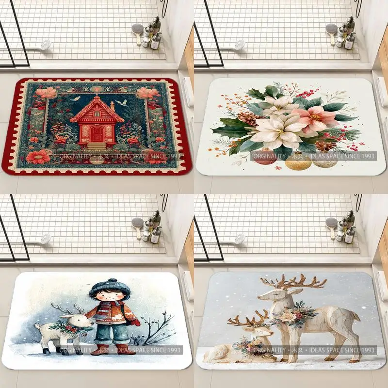 

Christmas Tree Pattern Mat Living Room Decoration Home Sofa Non-Slip Carpet Study Bedroom Tatami Children'S Soft Floor Mat
