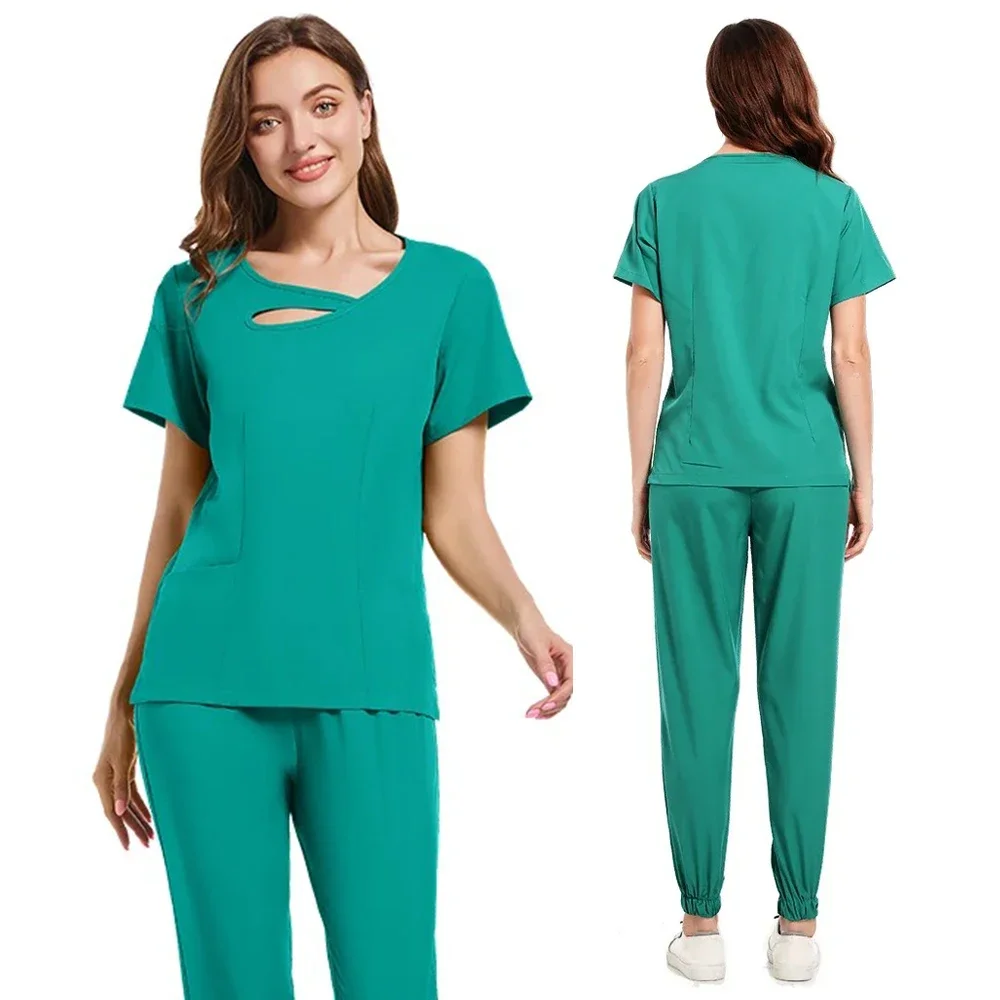 Scrubs Women Uniform Hospital Surgical Gowns Jumpsuit High End Nursing Workwear Healthcare Beauty Salon Aesthetic Uniforms Scrub