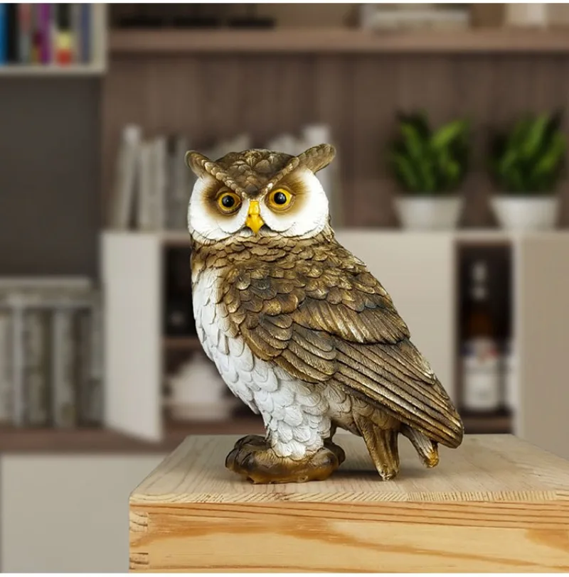 Arts and Crafts Cute Decoration Owl Shaped Resin Desktop Realistic Indoor Garden Statue Decoration Outdoor Home Decor view 5