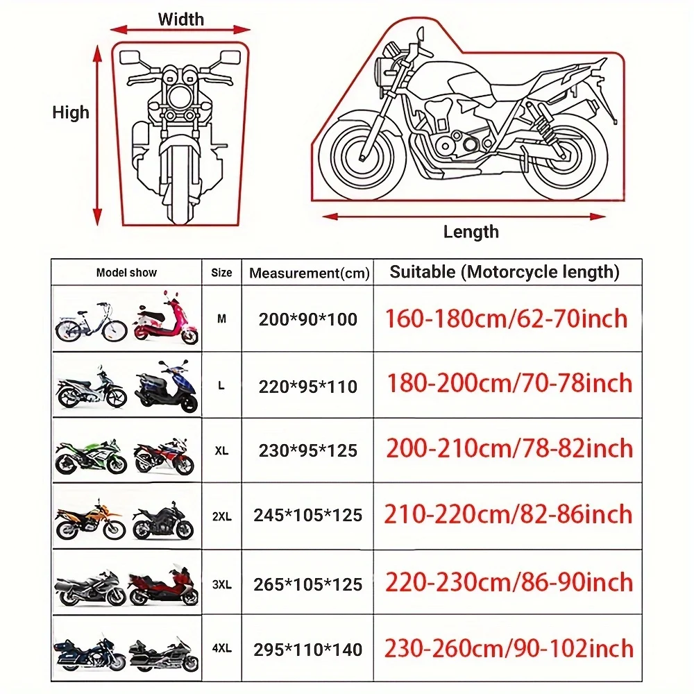 Waterproof Motorcycle Cover For 4 Season Protection Outdoor UV Protection Car Cover Dust Proof Moto Accessories