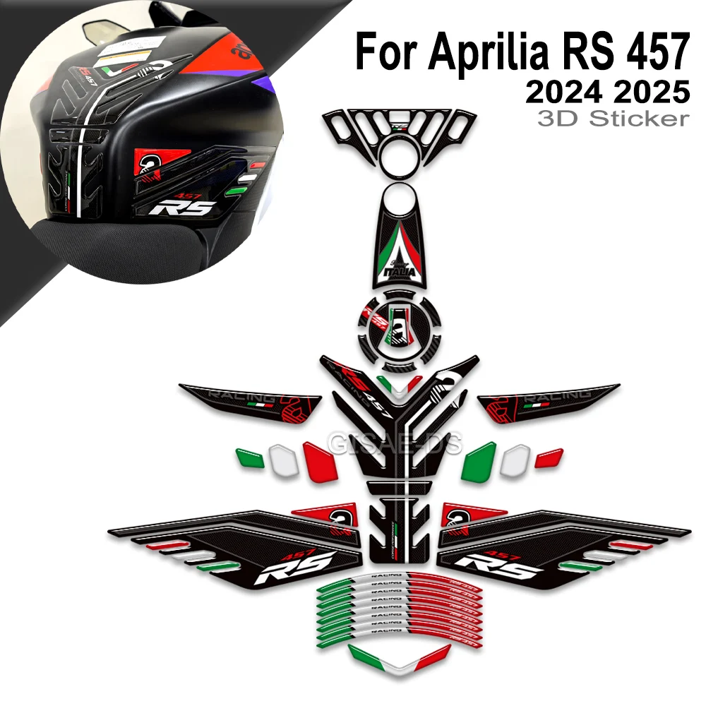 

For Aprilia RS457 RS 457 Motorcycle Protector Tank Pad Side Grips Gas Fuel Oil Kit Knee Fairing Fender Stickers Decals 2024 2025