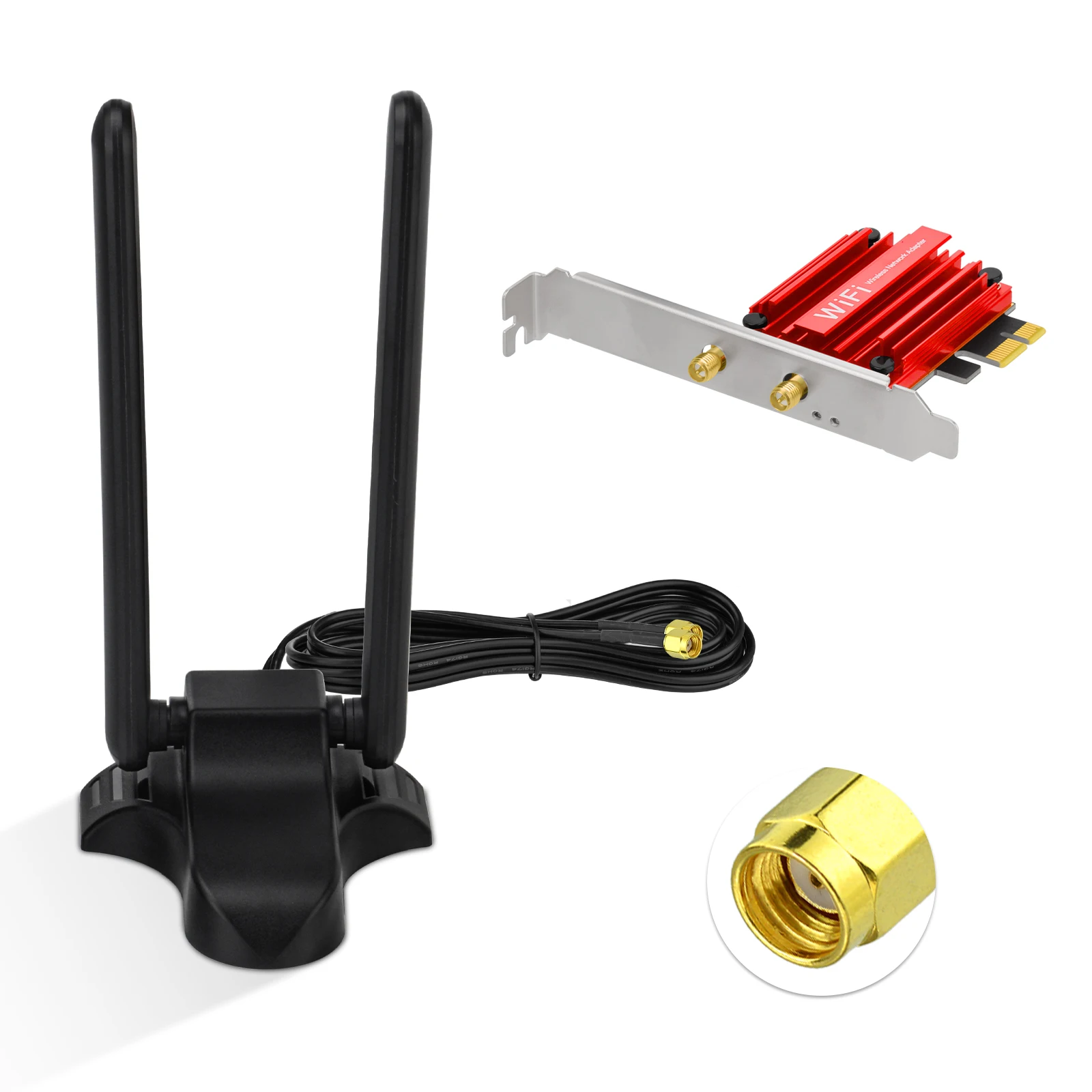 

Superbat WiFi 6E PCIe Card for Desktop PC,AX210 Tri Band WiFi Wireless Adapter with WiFi 6E Antenna,Bluetooth 5.3,OFDMA&MU-MIMO