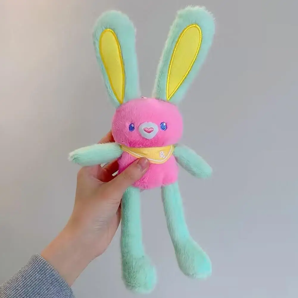 Giocattolo per lo sviluppo delle competenze di comunicazione Portachiavi in peluche coniglietto pasquale Ciondolo colorato con coniglio pull-up per compleanni Pasqua Divertente