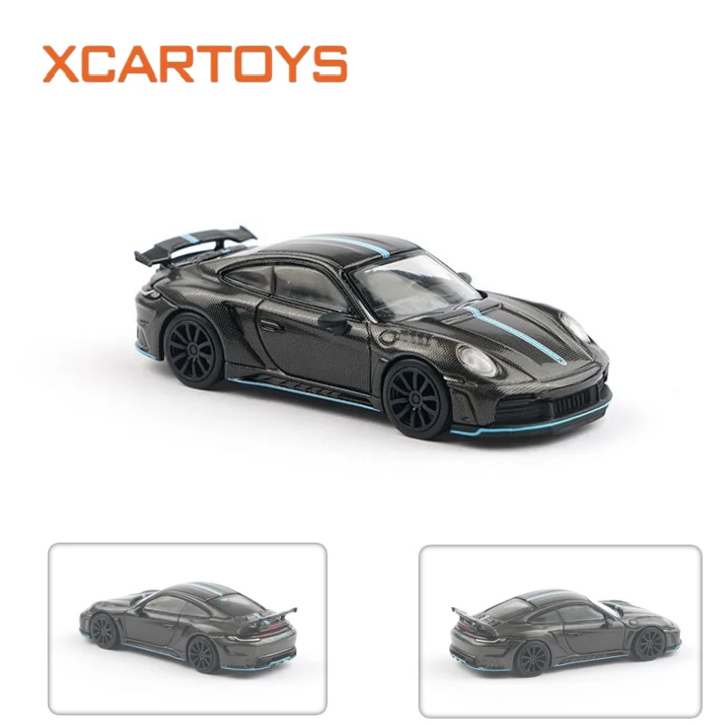 XCARTOYS 1/64 POPRACE 992 GTR Carbon Fiber Blue Line S13-04 Diecast Car Model Miniature Collectible Vehicle Ornament