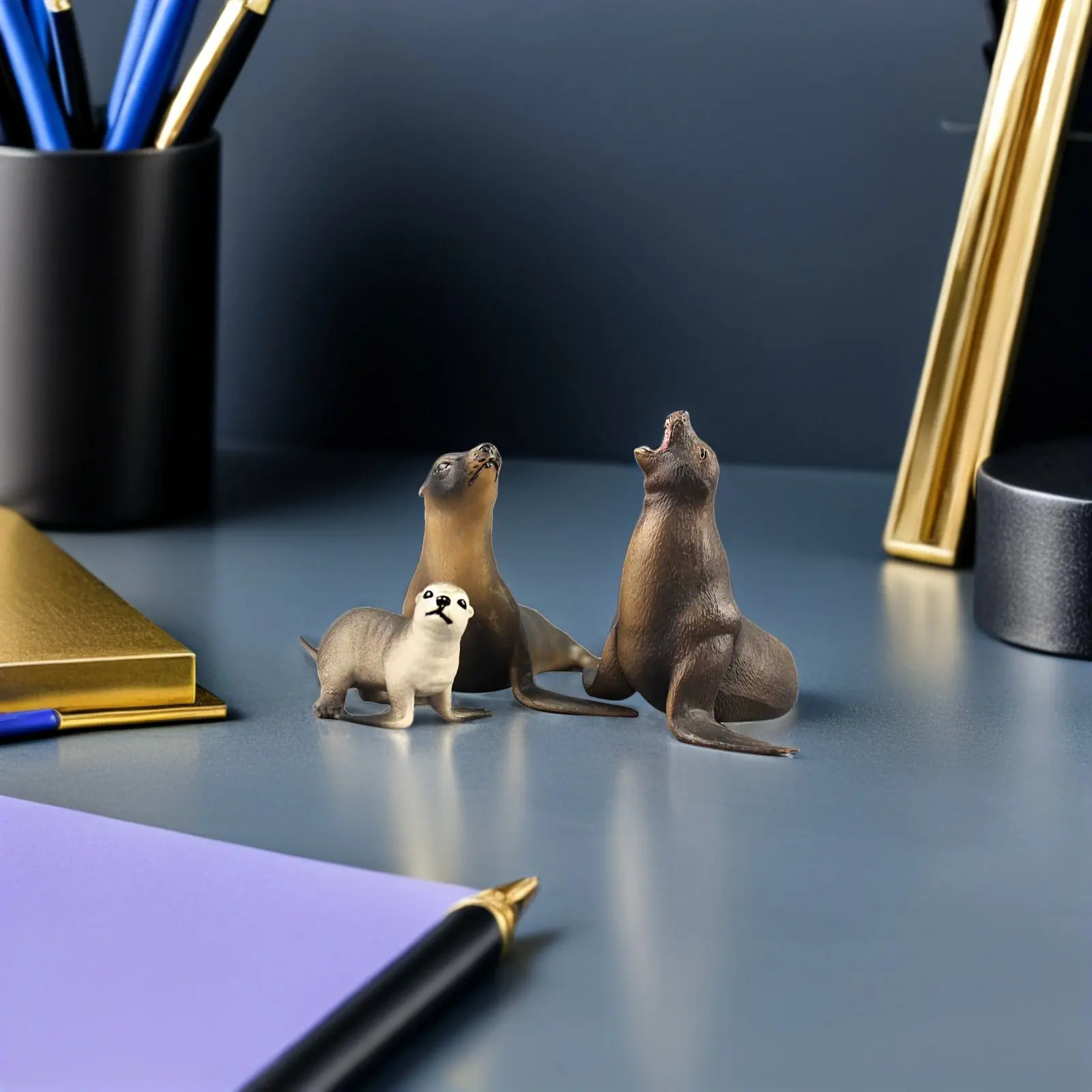 

3Pcs Sea Lion High Simulation Family Marine Organism Educational Set for Kids Color Cognizance Imagination Promotion Animal