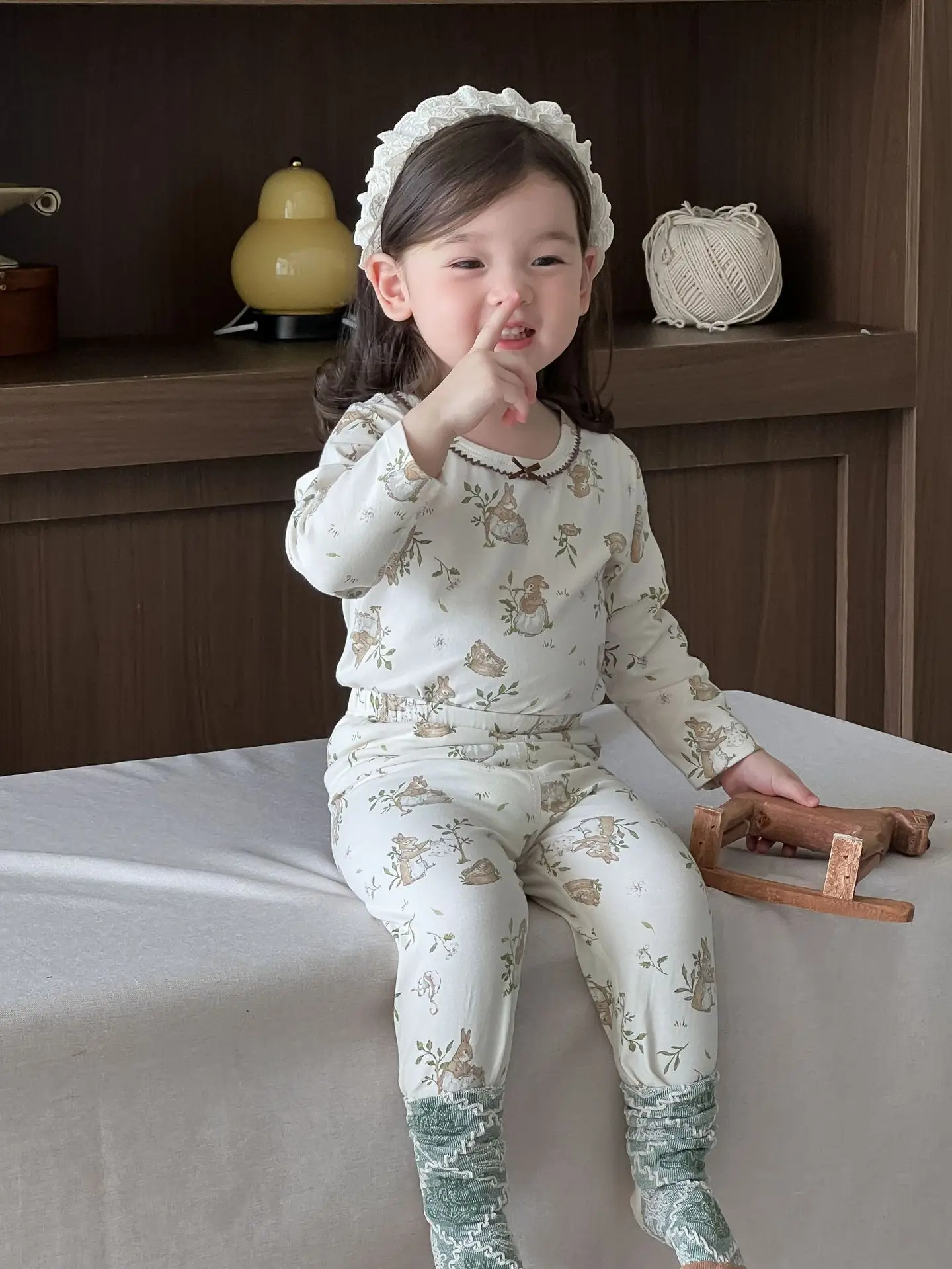 2024 Autumn New Baby Girl Floral Tops + Pants 2pcs Suit Infant Long Sleeve Cotton Pajamas Set Kids Girls Home Clothes Outfits