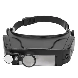 Magnifying Glass With LED Lights Illuminated Magnifier Lamp Hands-free Head-mounted 1.5X 3X 9.5X 11X Headband Magnifier For Read