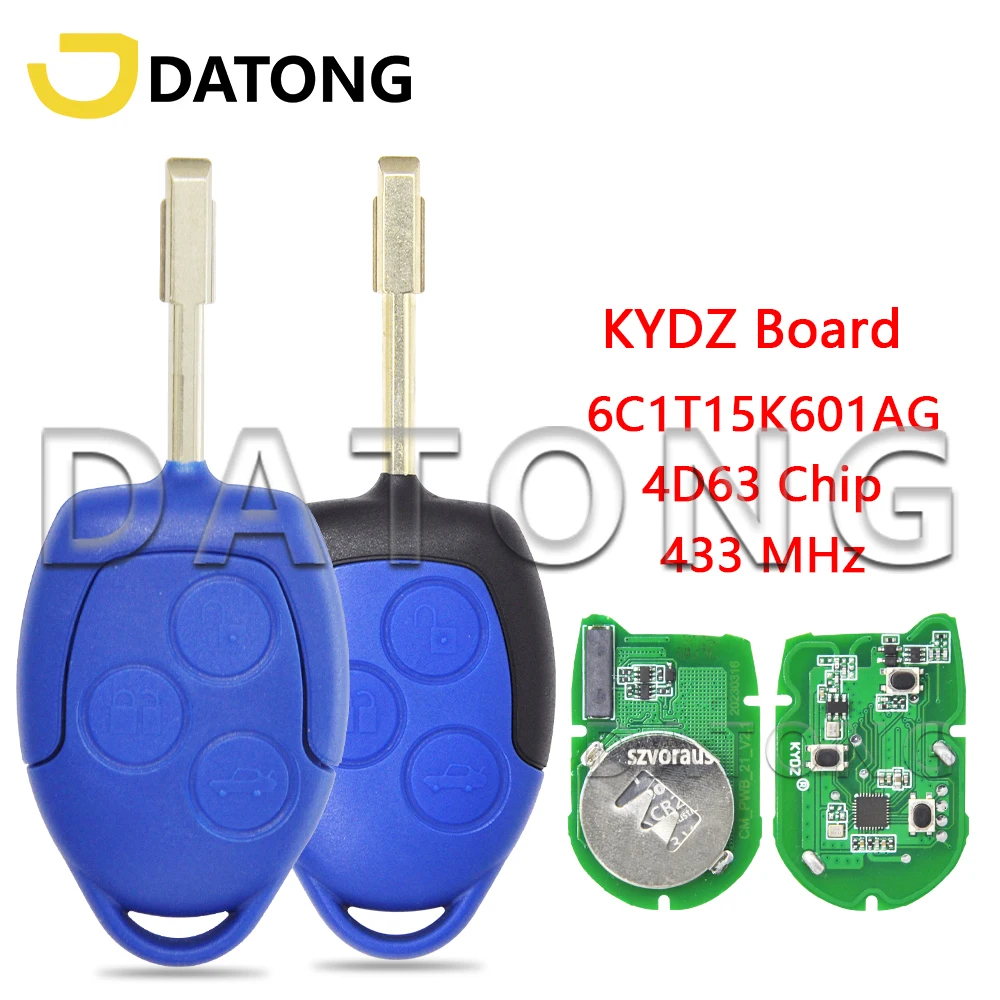 Datong World Car Remote Control Key For Ford Transit WM VM 2006-2014 4D63 Chip 433MHz P/N 6C1T15K601AG Replacment Smart Key KYDZ