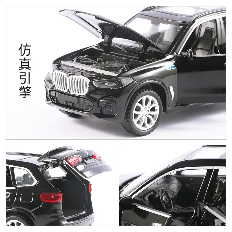 1:32 BMW X5 High Simulation Diecast Metal Alloy Model Car Sound Light Pull Back Collection Kids Toy Gifts Miniature Model Alloy