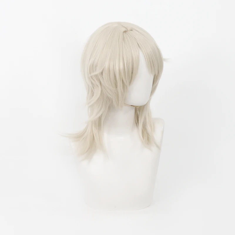 Peluca de Cosplay de Limbus Company Faust, pelo sintético corto amarillo claro resistente al calor, accesorios para fiesta de Carnaval y Halloween, mujeres y hombres