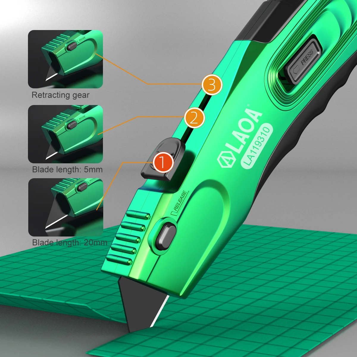قاطع المرافق شبه المنحرف LAOA القابل للتعديل مع نظام إطلاق ثلاثي هيكل سبائك الألومنيوم شديدة التحمل للأدوات #1
