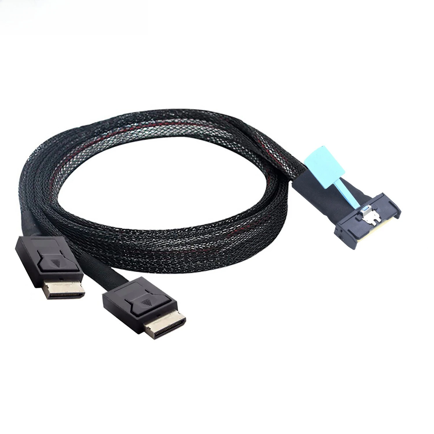 PCI Express Gen5 MCIO 8X 8I 74P to Dual Oculink 2 x SFF-8611 4I Adapter Cable for Servers High Speed Data Transfer Cable 0.5M 1M