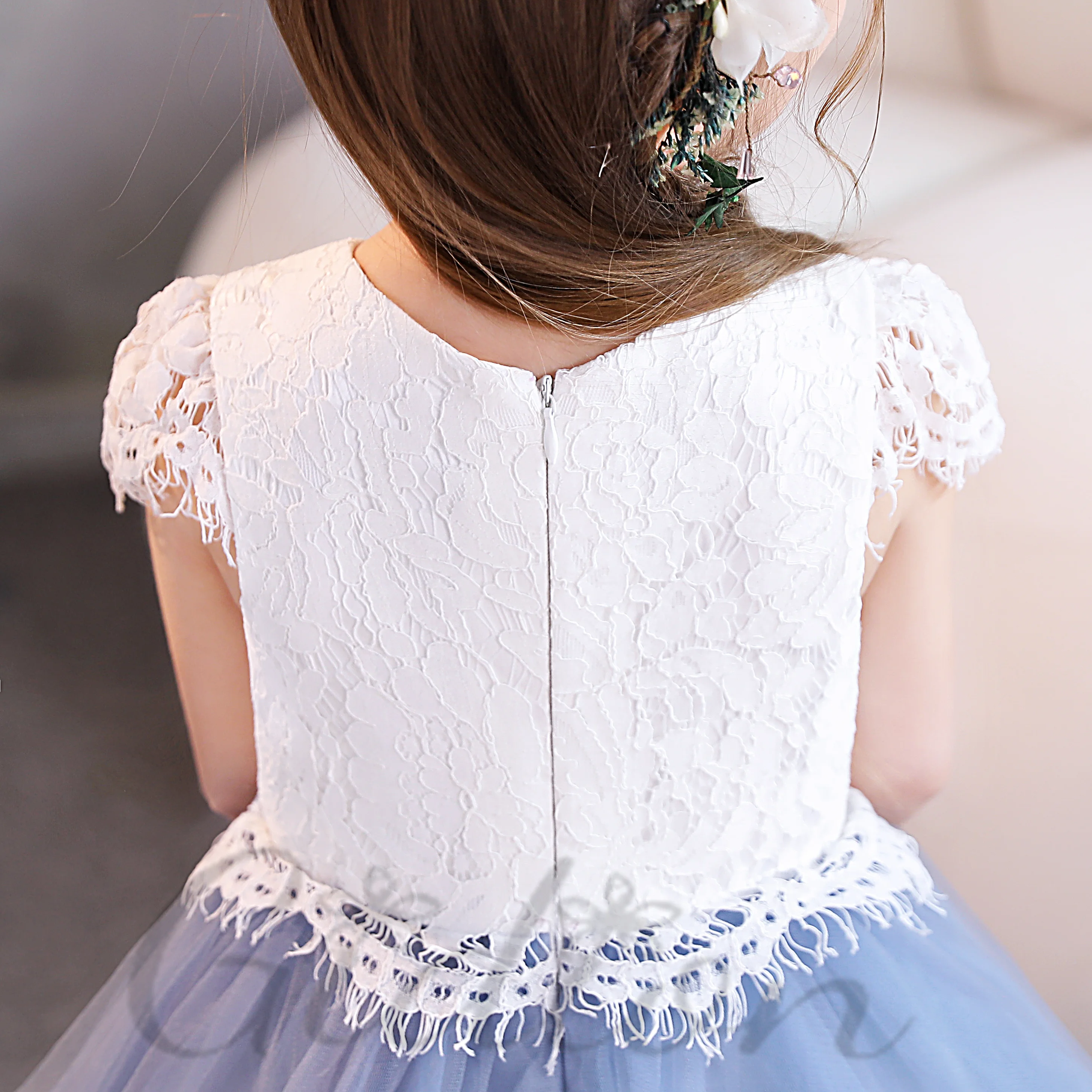 Pizzo/Tulle Prnicess Flower Girl Dress per bambini cerimonia di nozze laurea Prom Night Event Party Banqut Pageant Show Gift Ball