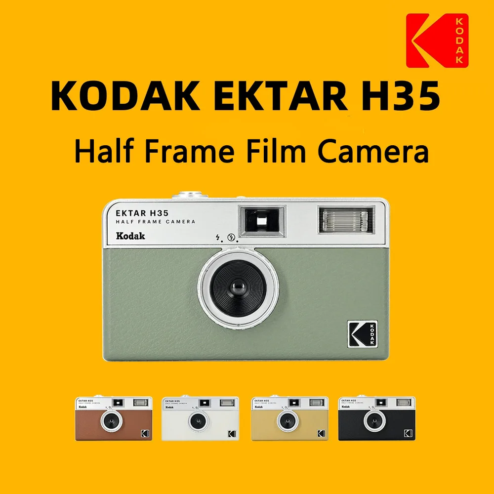 Genuine 35mm Film Camera KODAK EKTAR H35 H35N Half Frame Camera Reusable Film Camera With Flash Light Birthday Christmas Gift