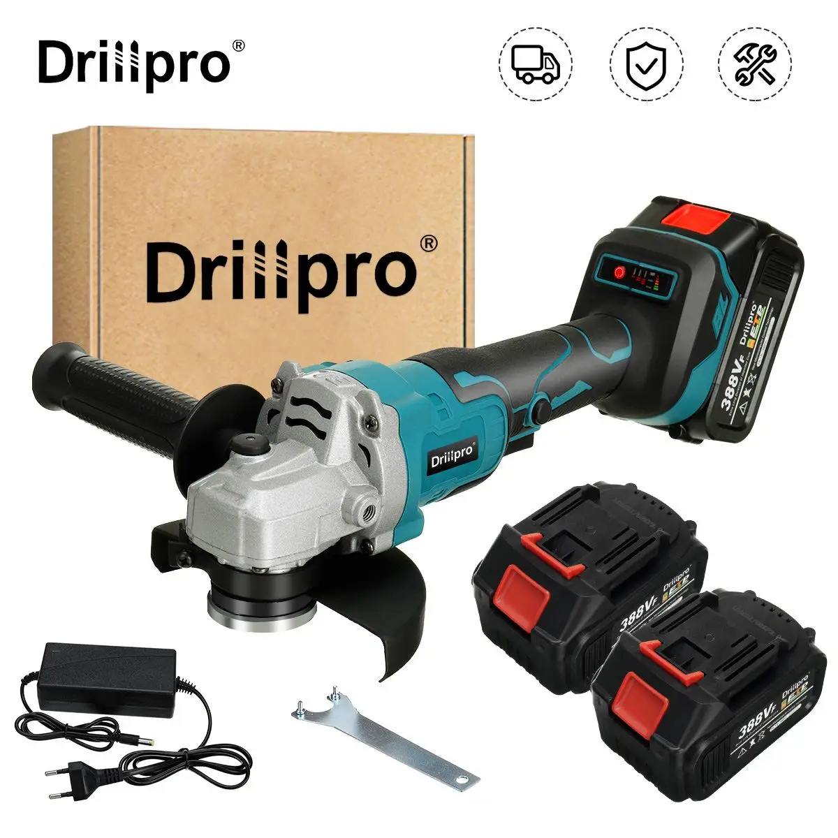 

Бесщеточная угловая шлифовальная машина Drillpro, 125 мм, 3 шестерни, регулируемая угловая шлифовальная машина, аксессуары для деревообработки, электроинструмент для Makita, батарея 18 в