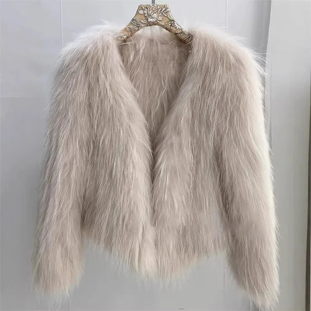 

Утепленное меховое пальто женское с V-образным вырезом, повседневное, средней длины, свободного кроя, зимняя модная верхняя одежда, трансграничная продажа