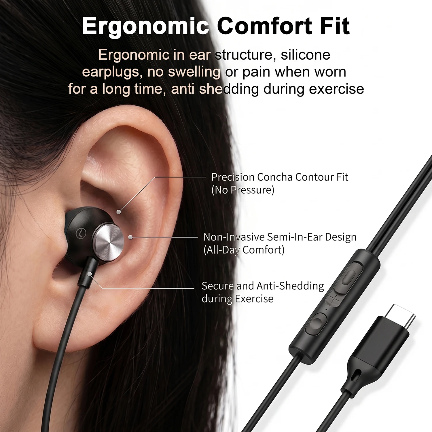 Wired Headphones USB Type C Hi - Wired Earphone Mic review and price