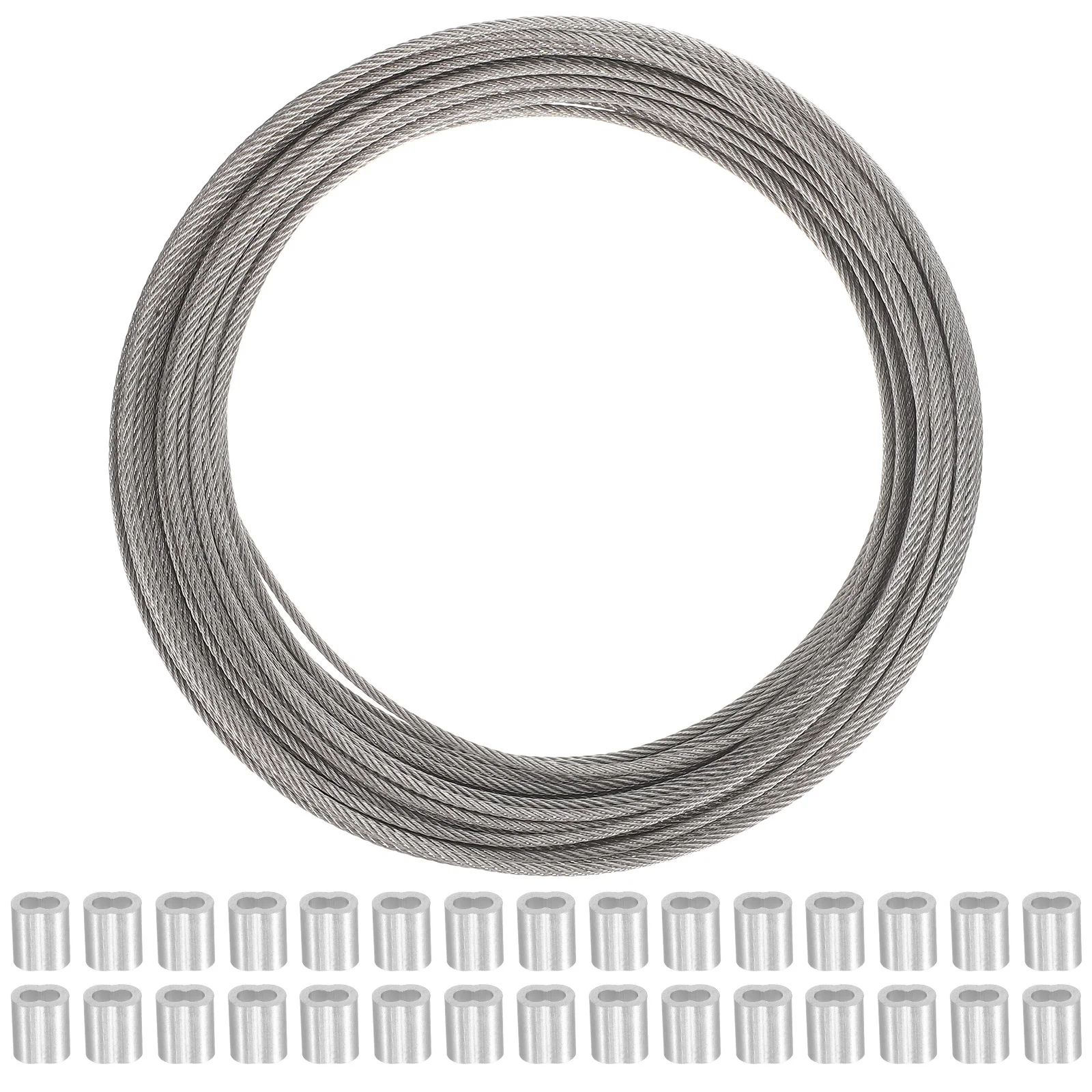 

1Set 30M Stainless Steel Wire Rope 7x7 Strand Core Flexible Heavy Duty for Plant Support Garden Fence Railing Hanging Projects