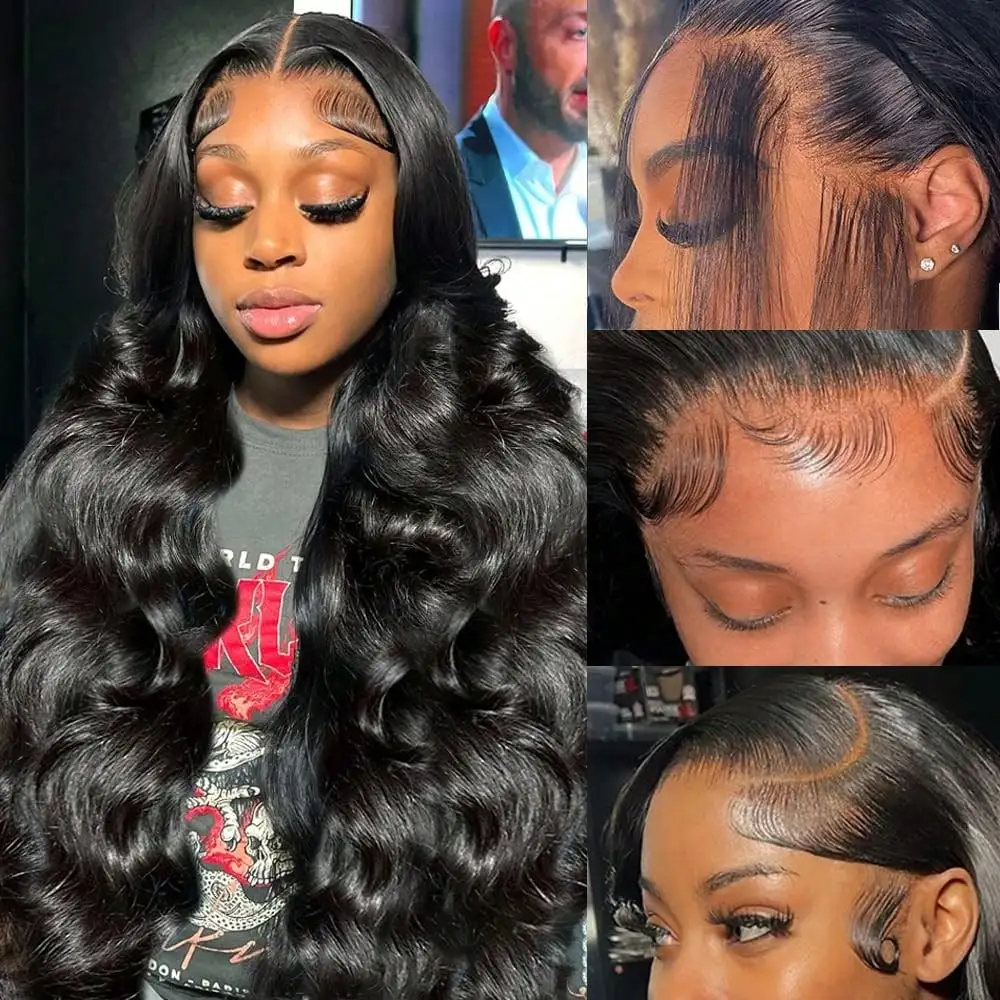 40 42 Inch Long Glueless Wear And Go Body Wave Remy Human Hair Wig 13x4 13x6 HD Transparent Lace Frontal 5x5 Lace Closure Pre Plucked Baby Hair Wigs For Black Women image 5