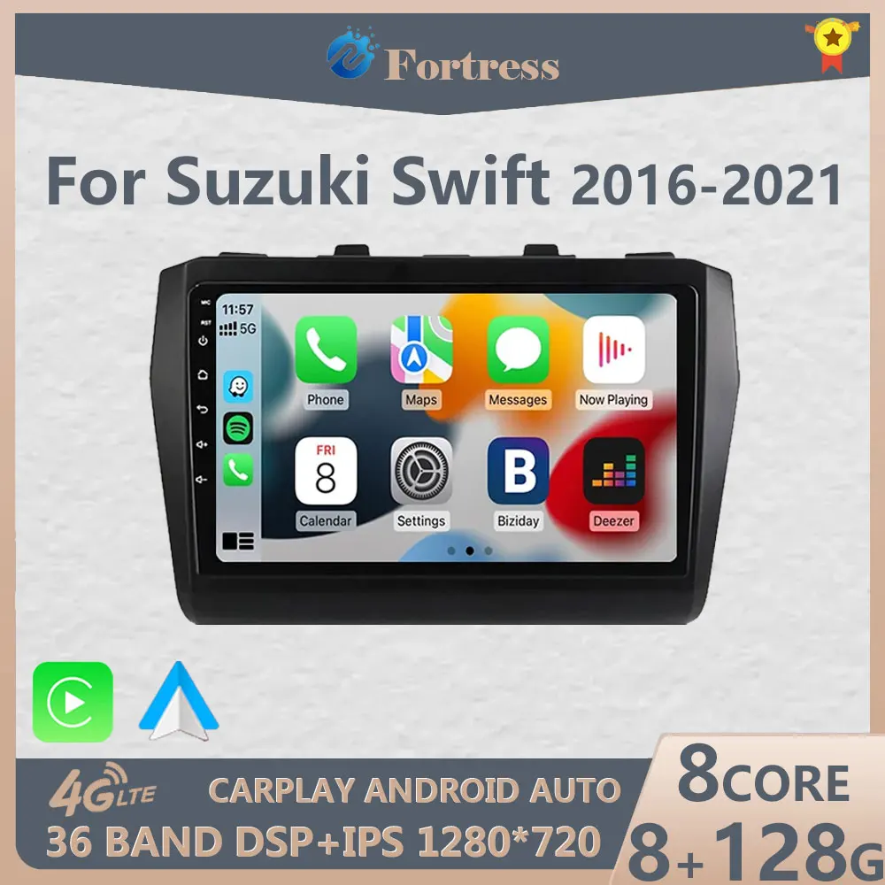 Carplay DSP Radio samochodowe 2 din Android 12 dla Suzuki Swift 2016 2017 2018 2019 2020 2021 nawigacja odtwarzacz multimedialny GPS 8G 128GB