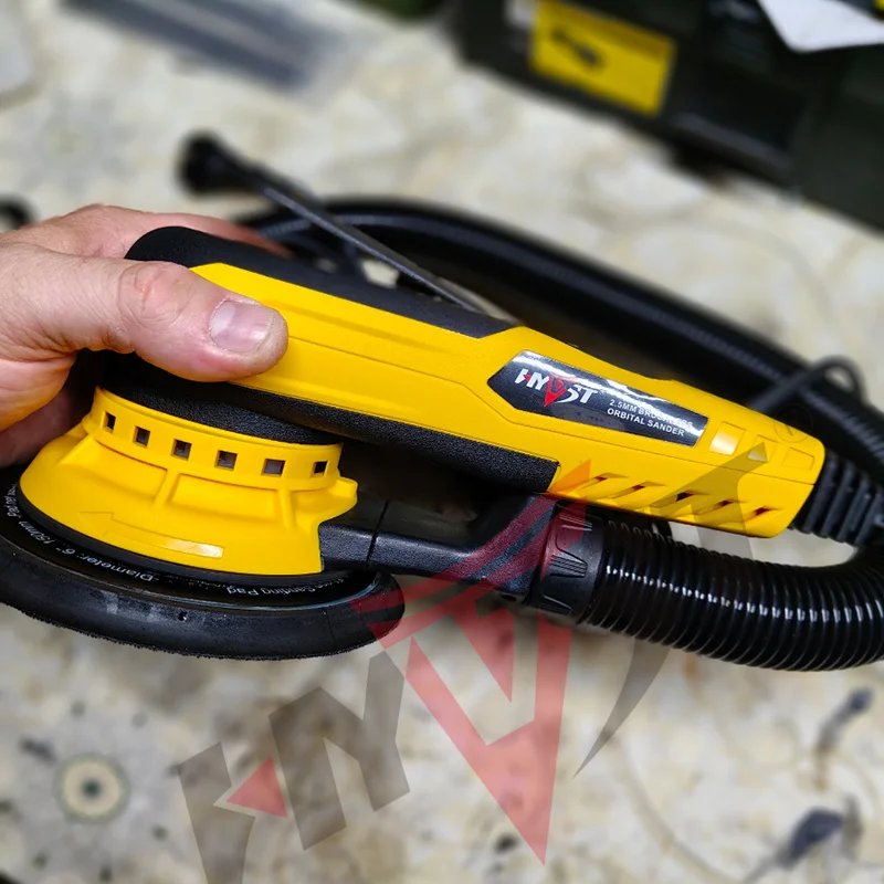 HYVST 6 "5.0mm/2.5mm Levigatrice orbitale elettrica casuale senza spazzole per autoveicoli multifunzione Levigatrice per auto a velocità variabile