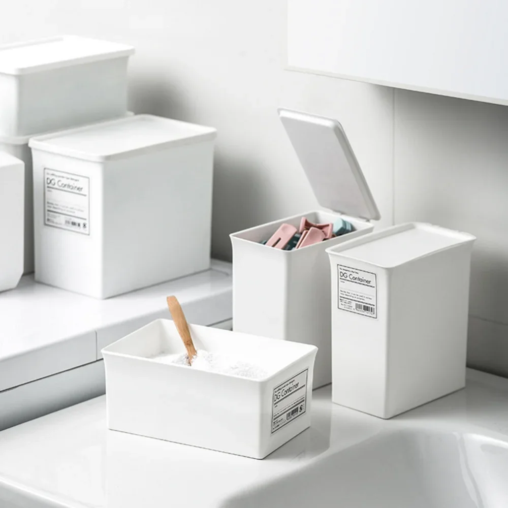 Japanese-style Storage Box with Lid Moisture-proof and Dust-proof Grocery Storage Boxes Sundries Classification Storage Box
