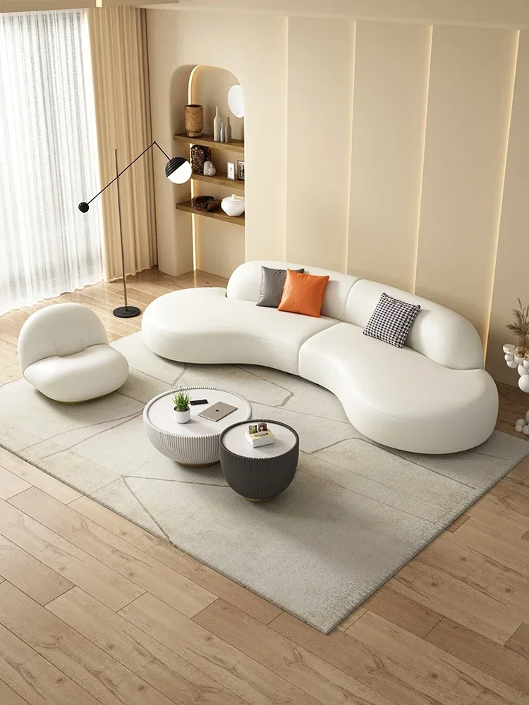

Luxury Living Room Sofa Technology Cloth Lobby Reception Sofa Tea