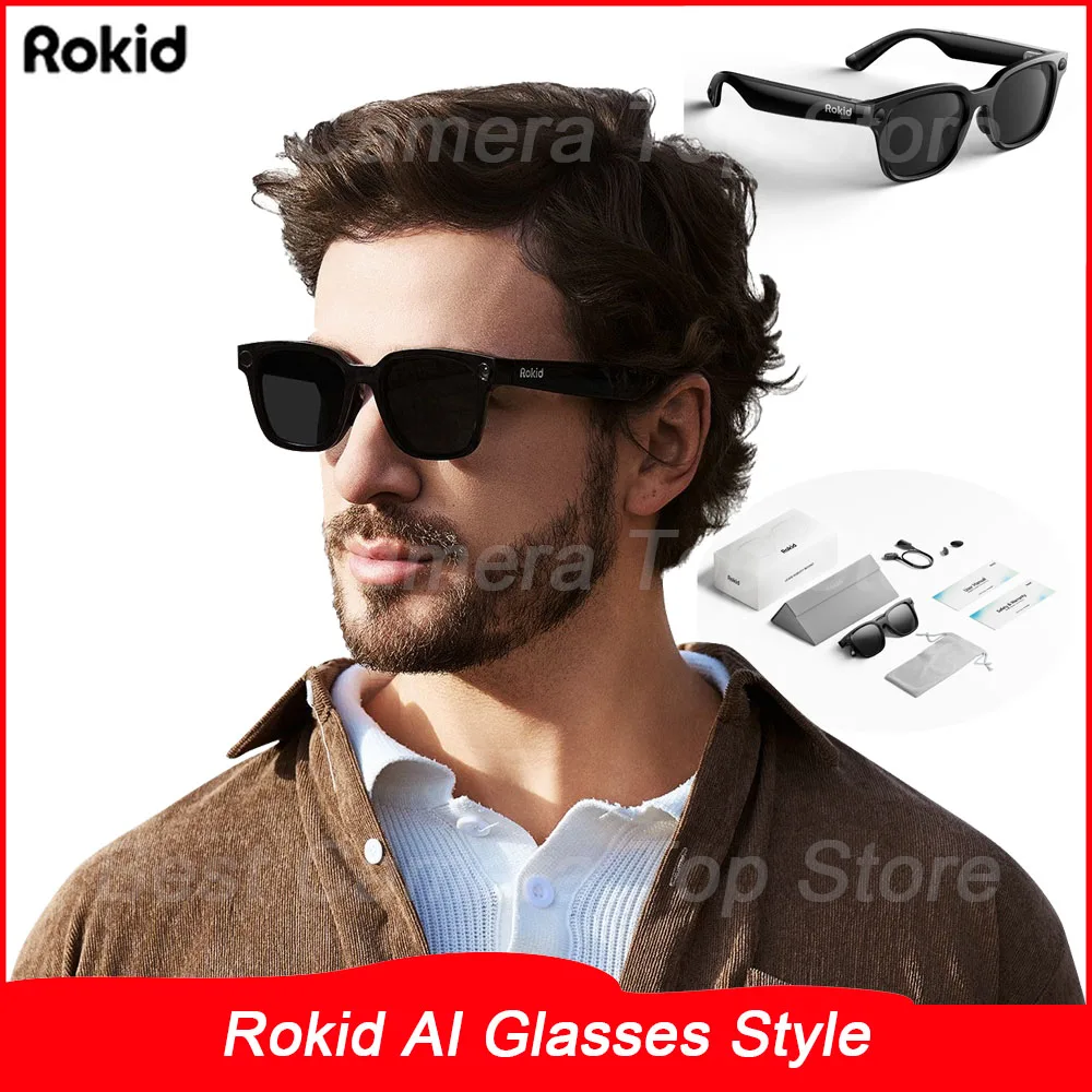 Rokid AI Glasses Style Limitless AI Evolving 38.5g Ultra-Light TR90 Frame 12MP Camera All-Day Battery Smart Glasses