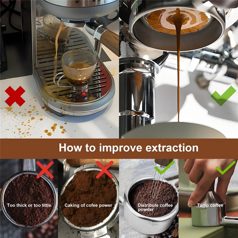 【Must-Haves】 Portafiltro sin fondo, Kit de accesorios para portafiltro de café expreso de 3 orejas, para máquina de café expreso Breville Sage Barista