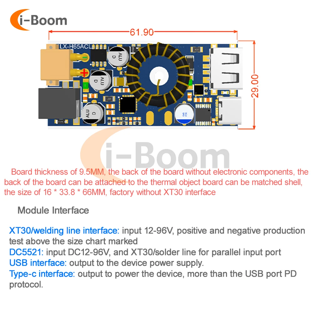 DC 12V - 96V 65W High Voltage Buck Module PD/QC2.0 3.0 Etc Supports Multiple Fast Charging Protocols Major Cell Phone Brands