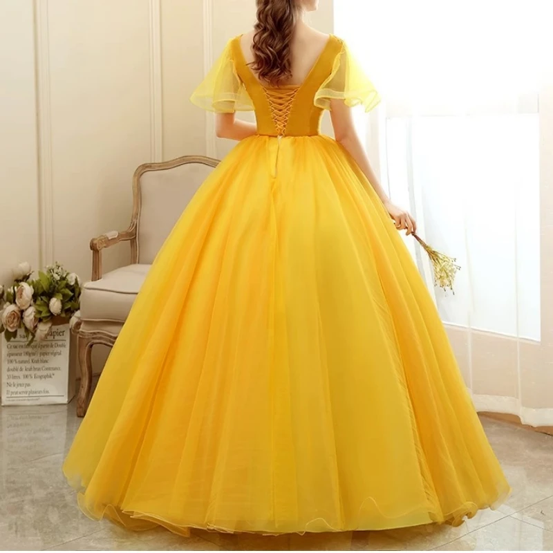 Vestido De fiesta De cumpleaños De princesa azul real elegante para mujer, apliques De encaje, Vestido largo De baile De graduación, Vestido De quinceañera xv 15