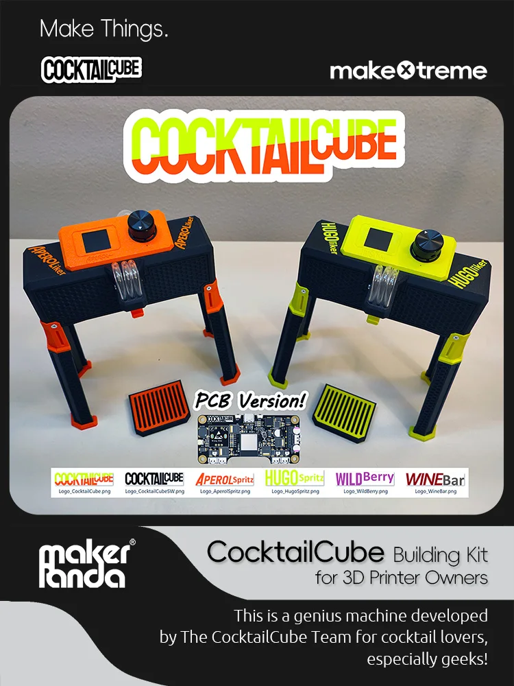 Cocktail Cube DIY Building Kit with Pre-Flashed PCB Step-by-Step Guide No Coding Home Bar Gadget 3D Printed Project CocktailCube