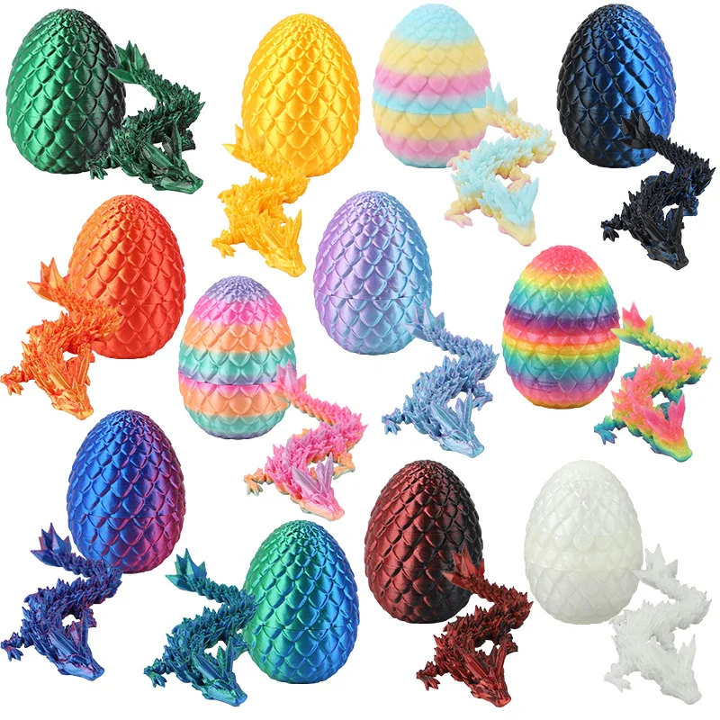 

3D Printed Dragon Eggs with Articulated Dragons for Kids Birthday Party Favors Pinata Filler Easter Gift Toys Home Decoration