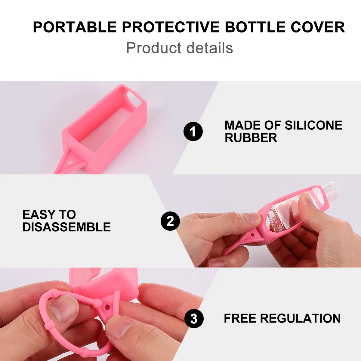

10 Pcs Hand Cover Protective Perfume Bottle Case for Disposable Silicone Sleeve with Hanging Rope