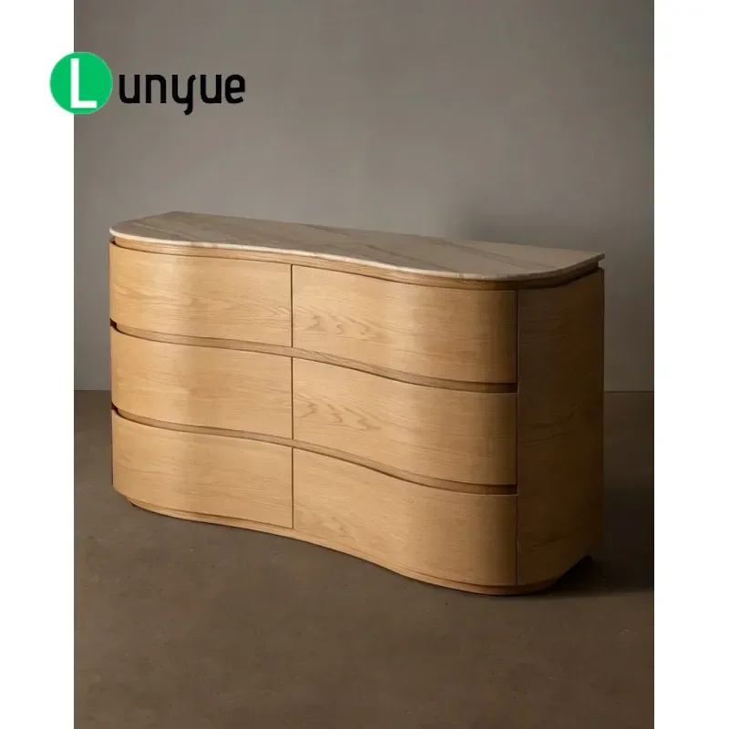 Chinese Retro Solid Wood Dining Side Cabinet Designer Wall Mounted Locker For Living Room Household Storage