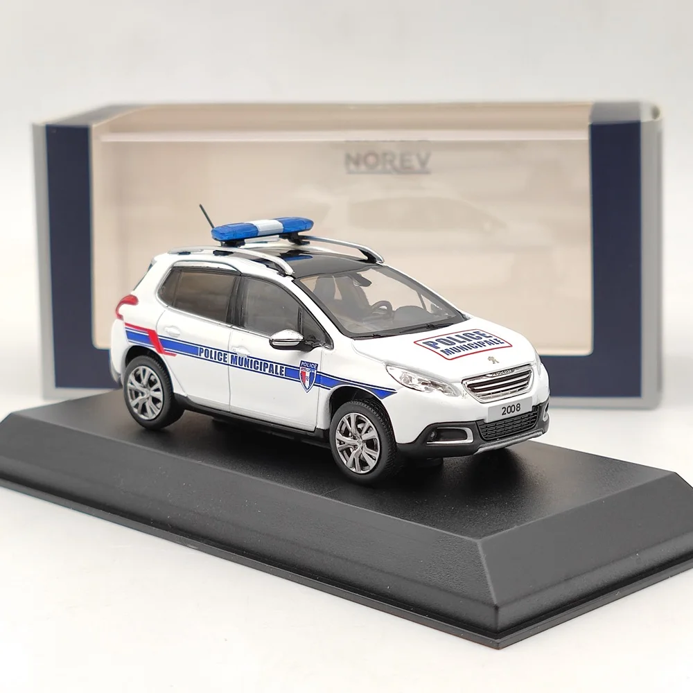 Norev 1/43 For P~ot 2008 2013 Police Municipale White Diecast Model Toys Cars Limited Collection Auto Hobby Gift