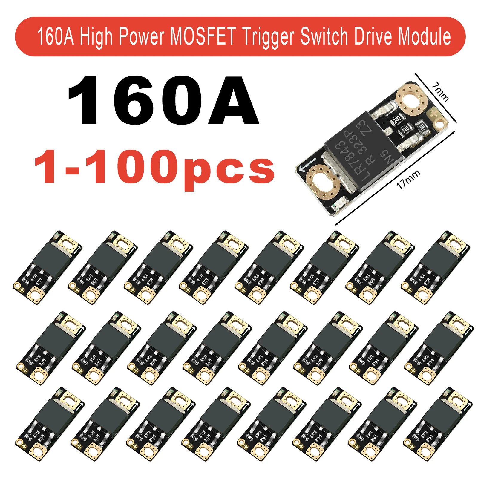 1-100PCS 160A High Power MOS Trigger Switch Drive Module Field Effect Tube PWM Regulation Electronic Switch Control Board
