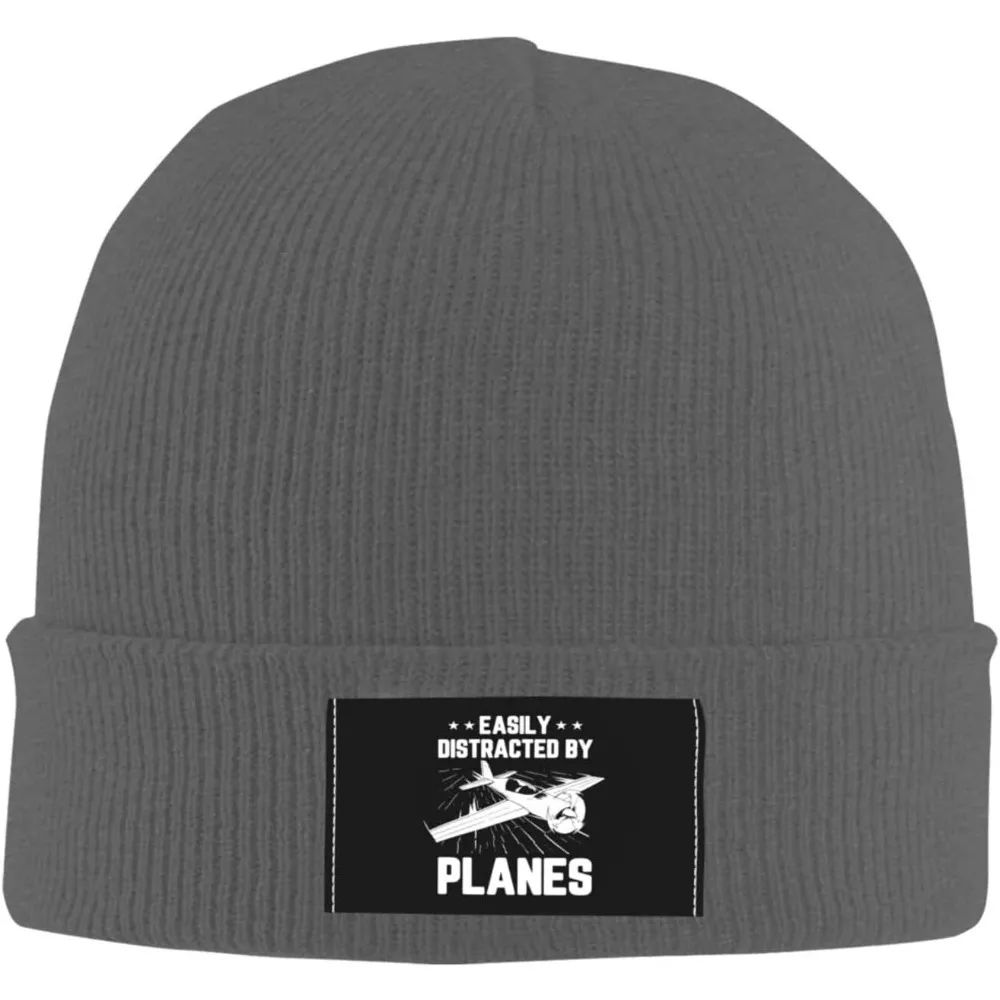 Easily Distracted By Airplanes Men/Women Beanie Winter Hat Warm Skull Knit Hats Soft Stretch Thick
