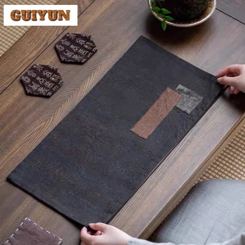 Retro Xiangyun Yarn Dry Foam Mat Chinese Zen Matching Waterproof Tea Tea Table Mats Double-sided Tea Flag Absorbent Clay Tea Mat