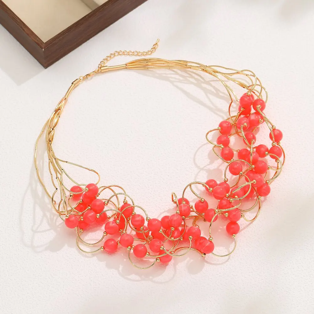 STRATHSPEY Mode Neue Lange Unregelmäßige Kupfer Rohr Halskette Für Frauen Aussage Chunky Multi Lay Schmuck – Detail 34