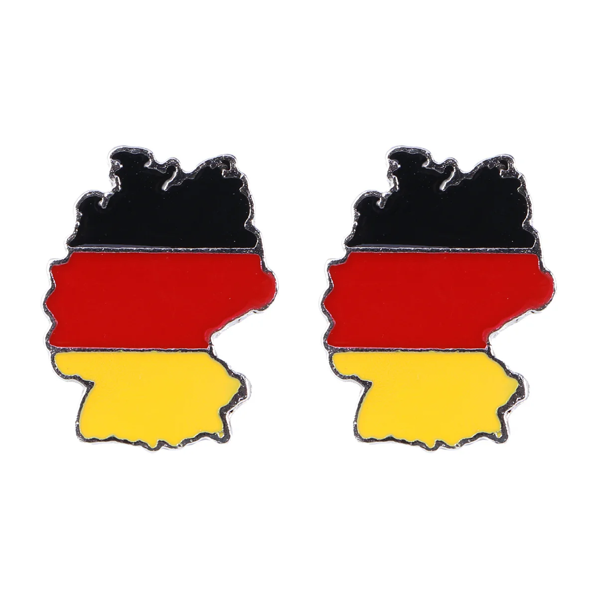 2PCS Alloy Territories Shaped Brooch Lapel Pin Jewelry Decor for Men Women Germany flag brooch