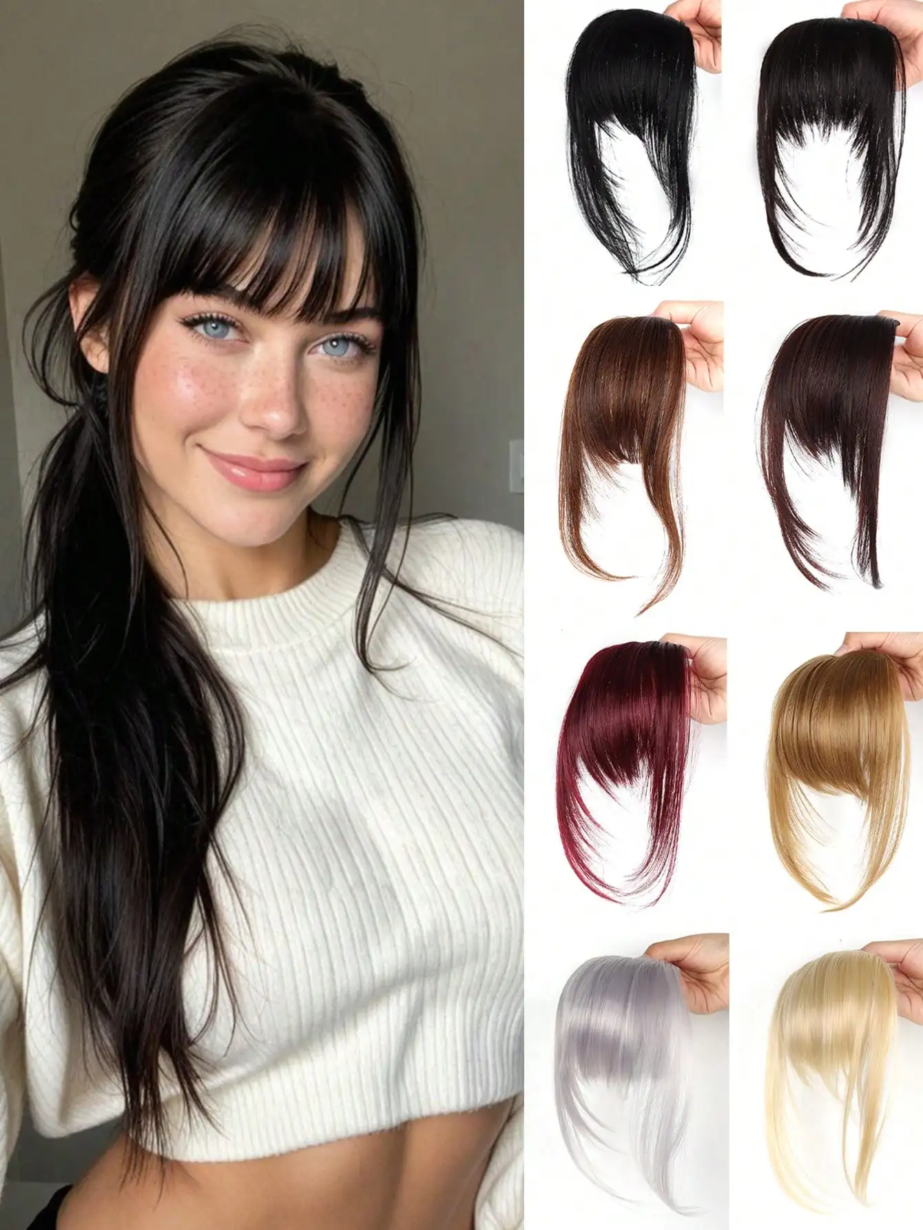 

Synthetic Wig With Bangs, Top Quality Women's Wig, Covers Gray Hair, Fluffy & Natural, Seamless Layered Wig, Cute & Stylish