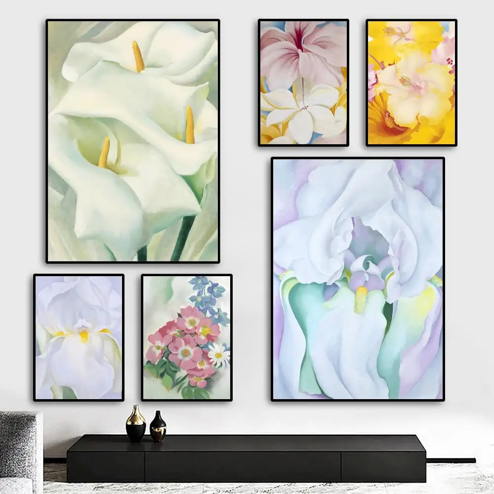 art G-Georgia O-OKeeffe Painting Calligraphy HD Canvas Poster living room bedroom bar aesthetic decoration
