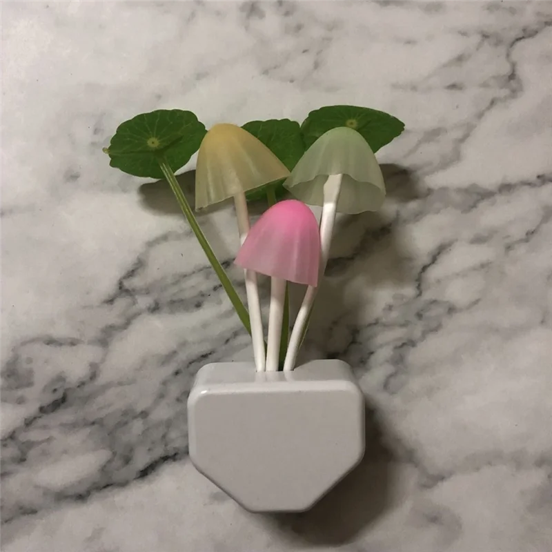 BAAU 2 pièces champignon LED veilleuse applique avec feuille de mauvaises herbes économie d'énergie chambre lampe prise américaine