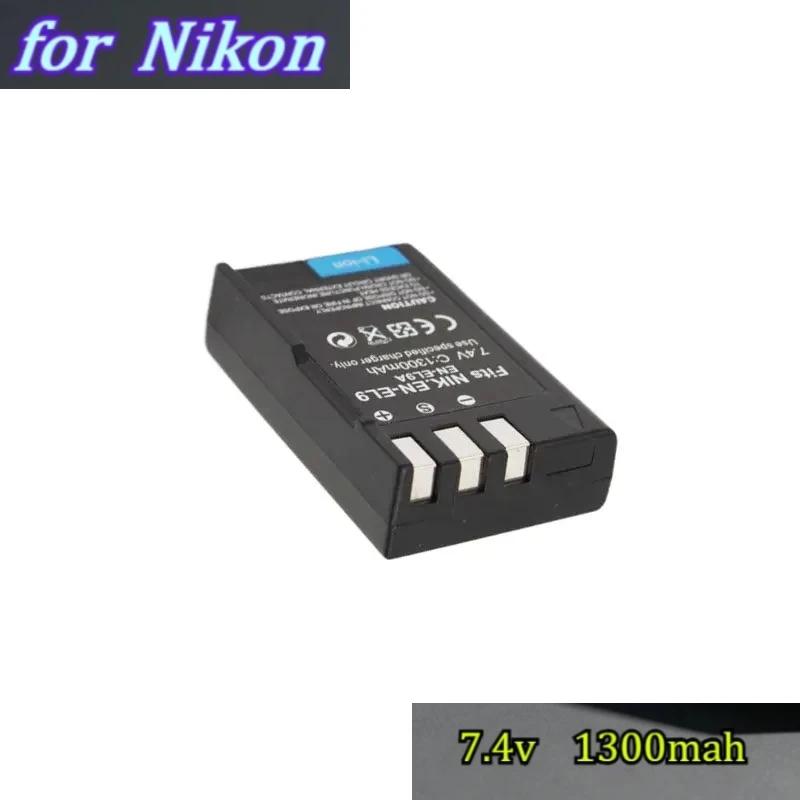 Batería de Cámara Digital de Gran Capacidad de 1300 mAh EN-EL9 Compatible con Cámaras Nikon D40 D40X D60 D3000 D5000 y Cargadores