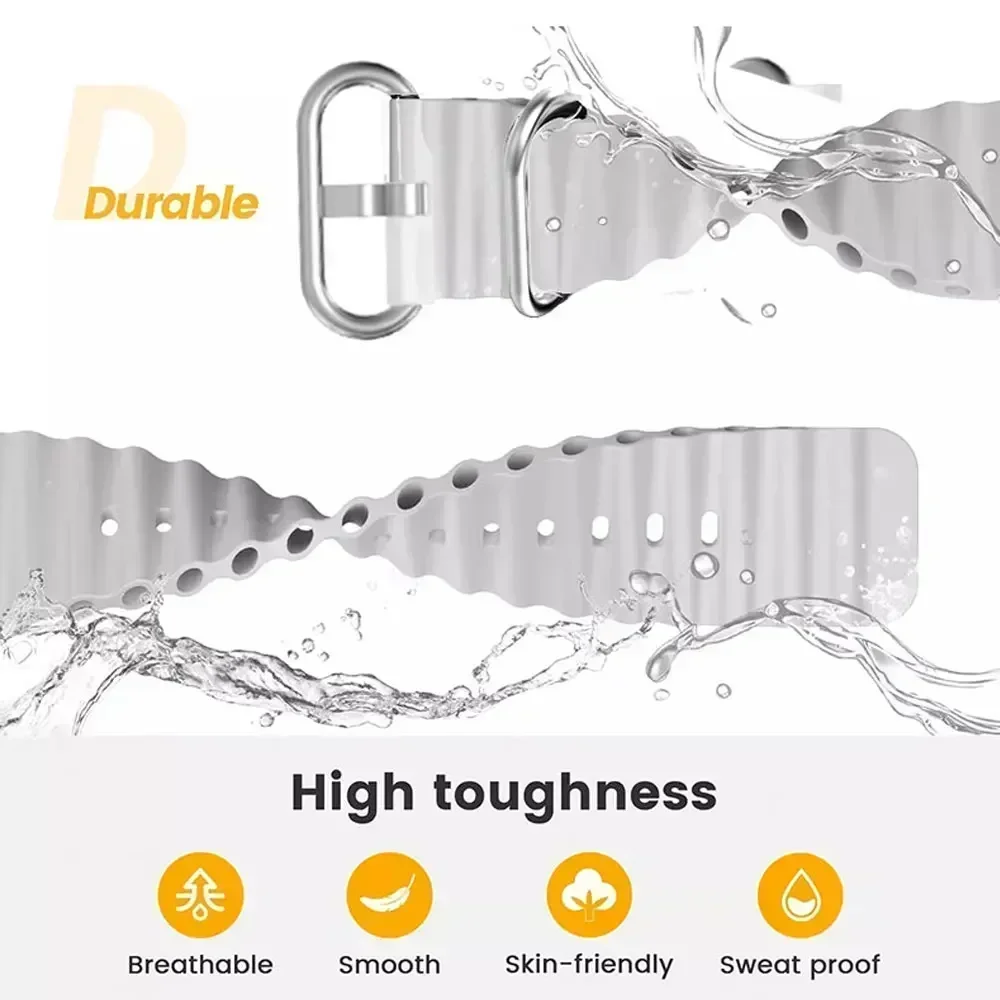 Ocean Silicone Strap For Xiaomi Mi Band 9 Pro 8 Pro Smart Watch Bracelet Watchband Redmi Watch 4 5 Soft Sport Wristband Correa